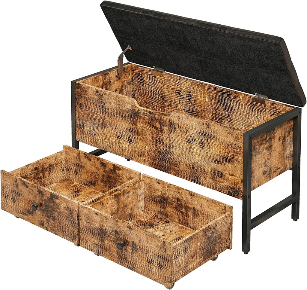 Vintage Brown and Black Ottoman Bench P517764