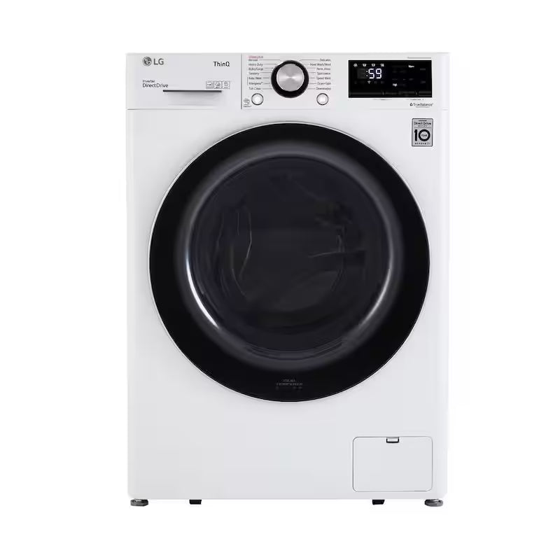 24 in. W 2.4 Cu. Ft. Compact Stackable Smart Front Load Washer in White with Steam O4378