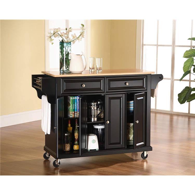 Natural Wood Top Kitchen Cart D35474