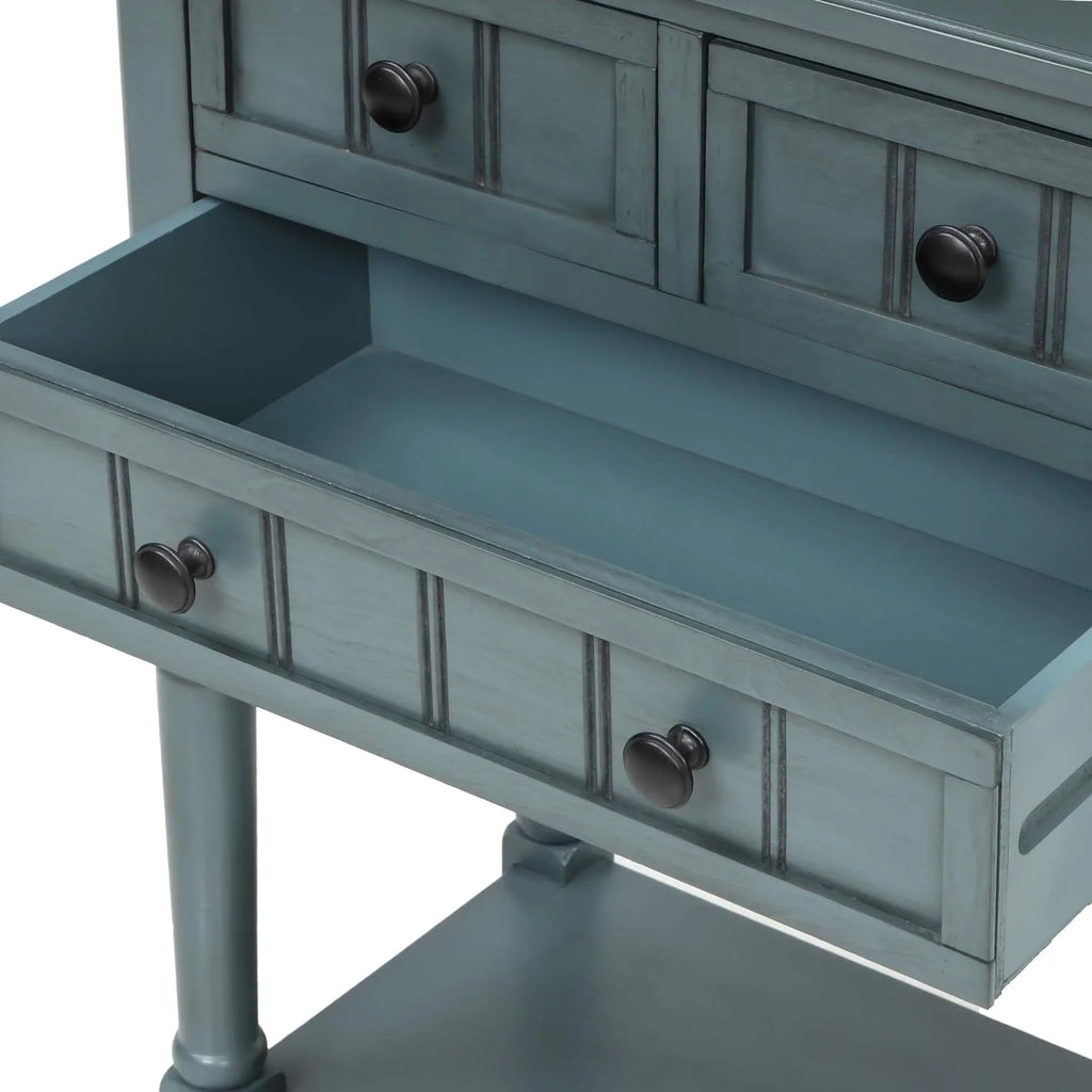 Slim Console Table with Three Drawers and Bottom Shelf K9820