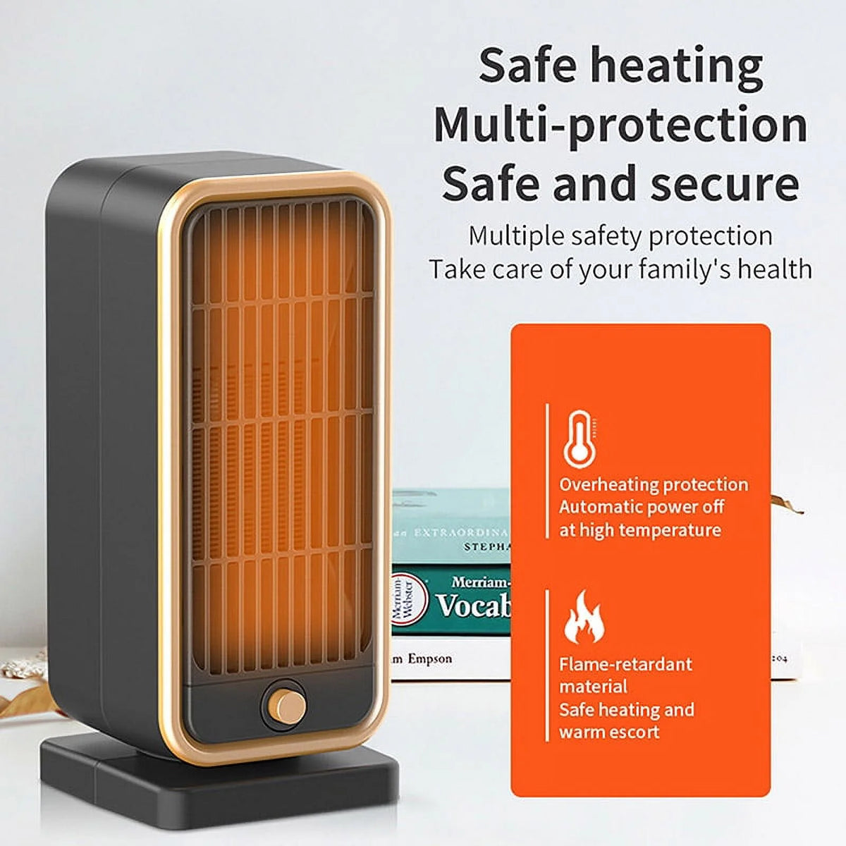 500W Ceramic Electric Heater with Overheat Protection Z49479