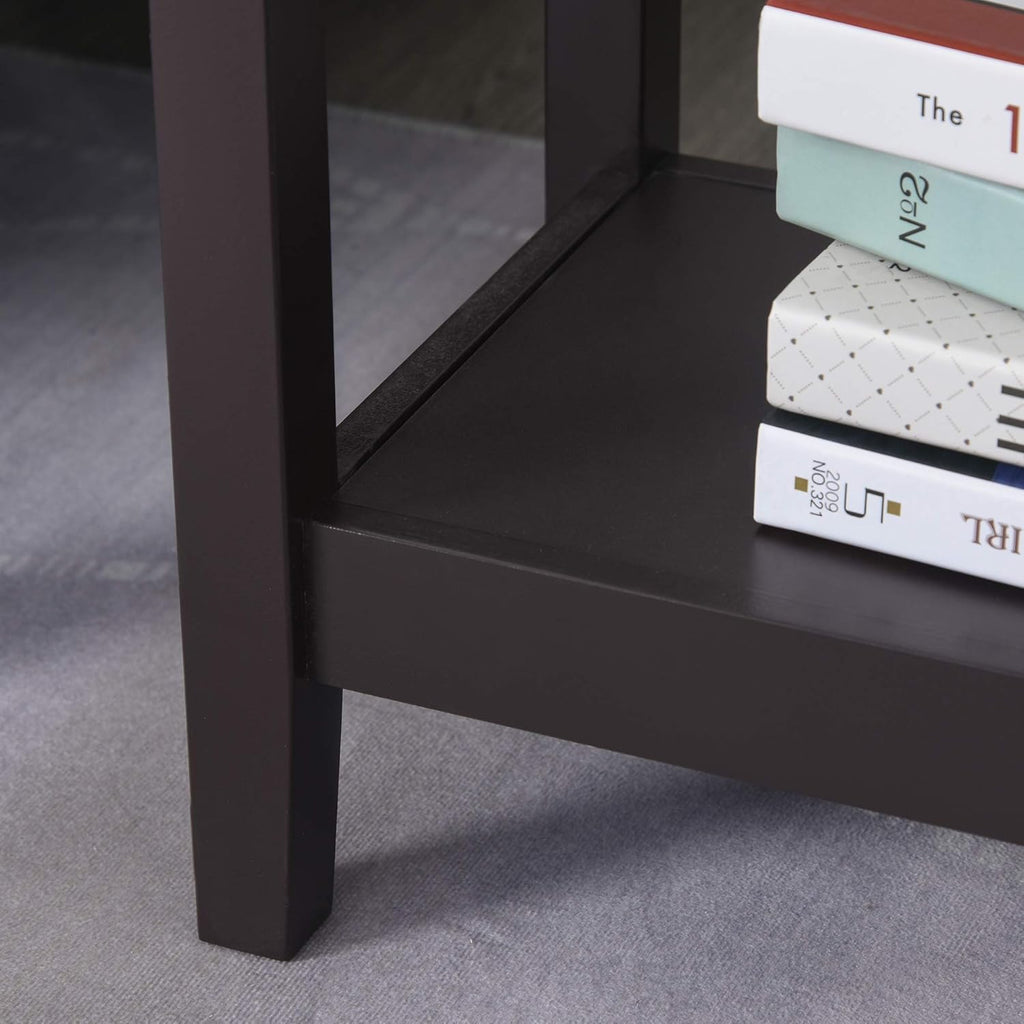 Flip Top Side Table with Storage Cabinet and Bottom Shelf A747