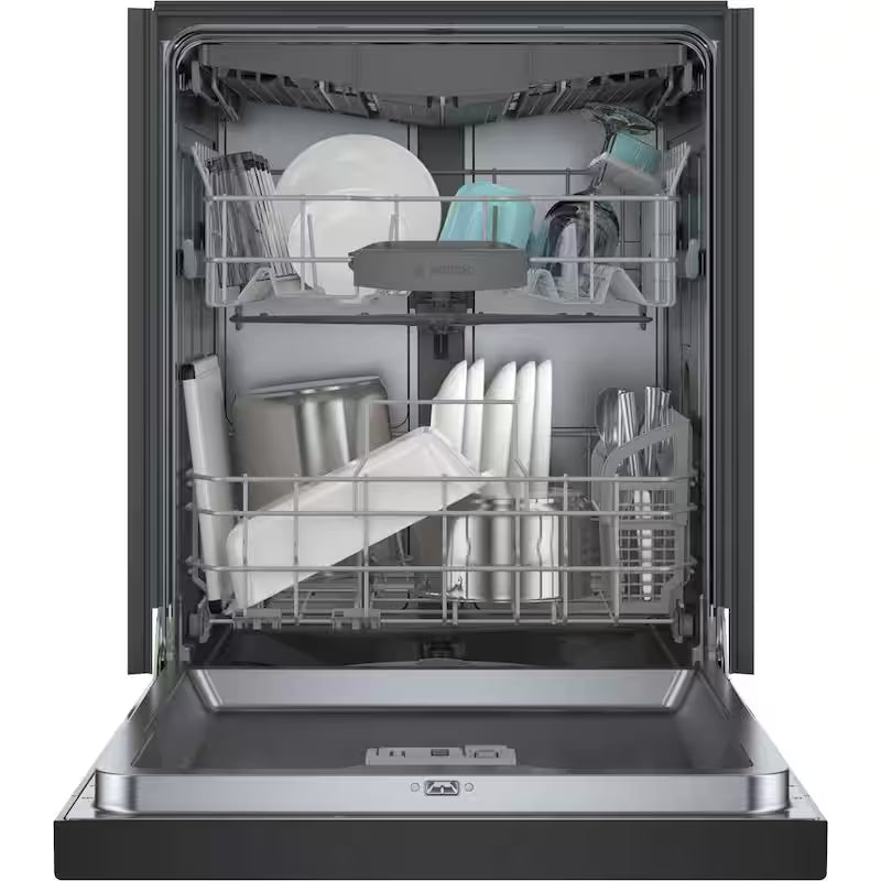 Black Front Control Tall Tub Dishwasher with Stainless Steel Tub and 3rd Rack X8626