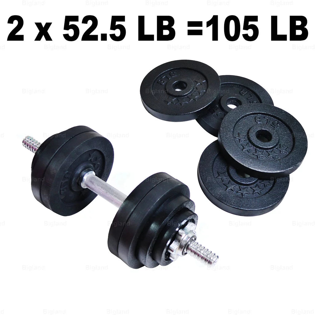 Adjustable Dumbbell Set 105 lbs Pair Black Q447237