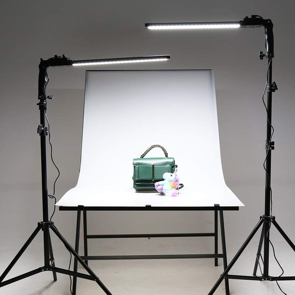 2 Packs Dimmable Bi-Color LED Video Light with Tripod Stand Bag 376 LED Beads 3200-5500K CRI 96+ Q54171