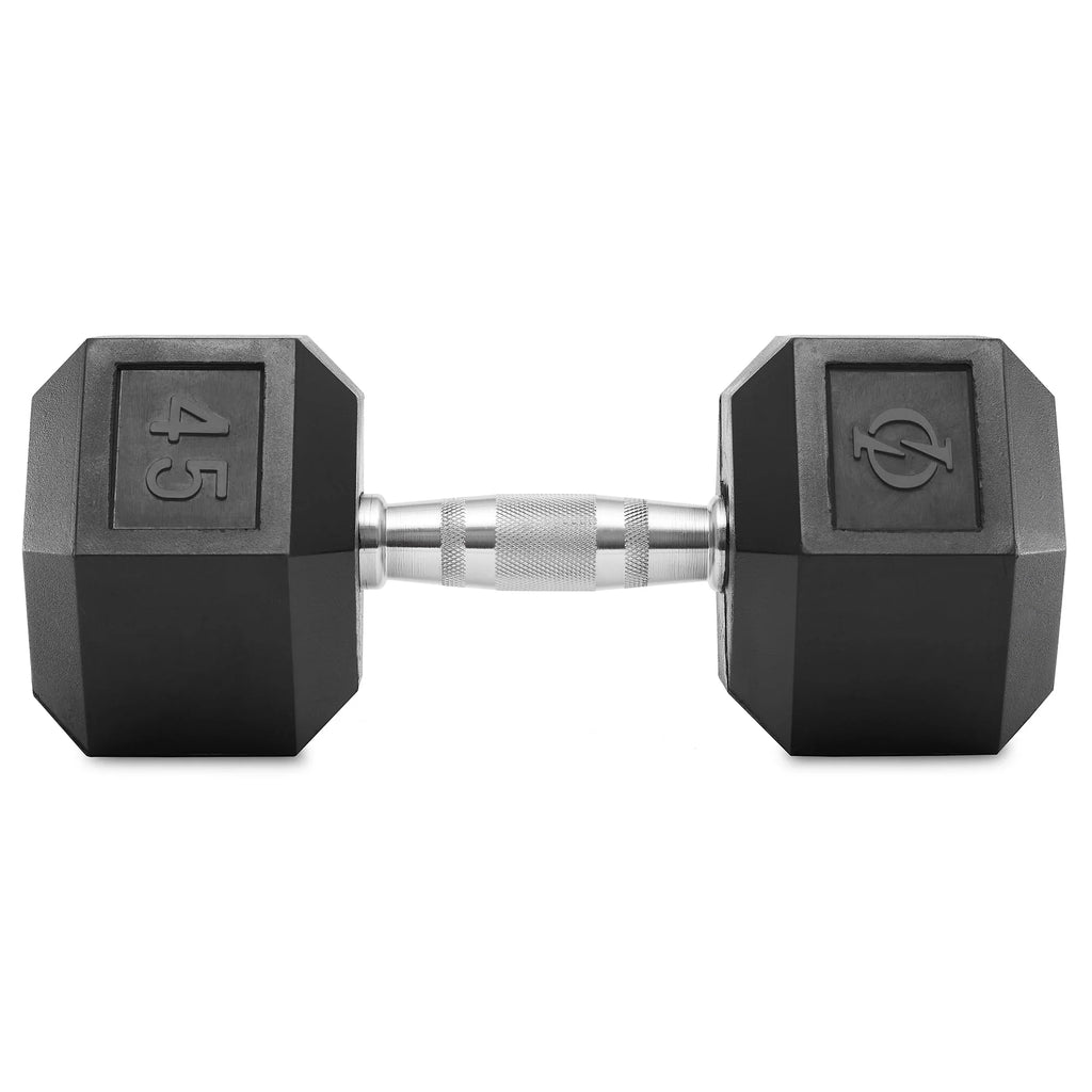 45 lb Rubber Coated Hex Dumbbell Pair H5061