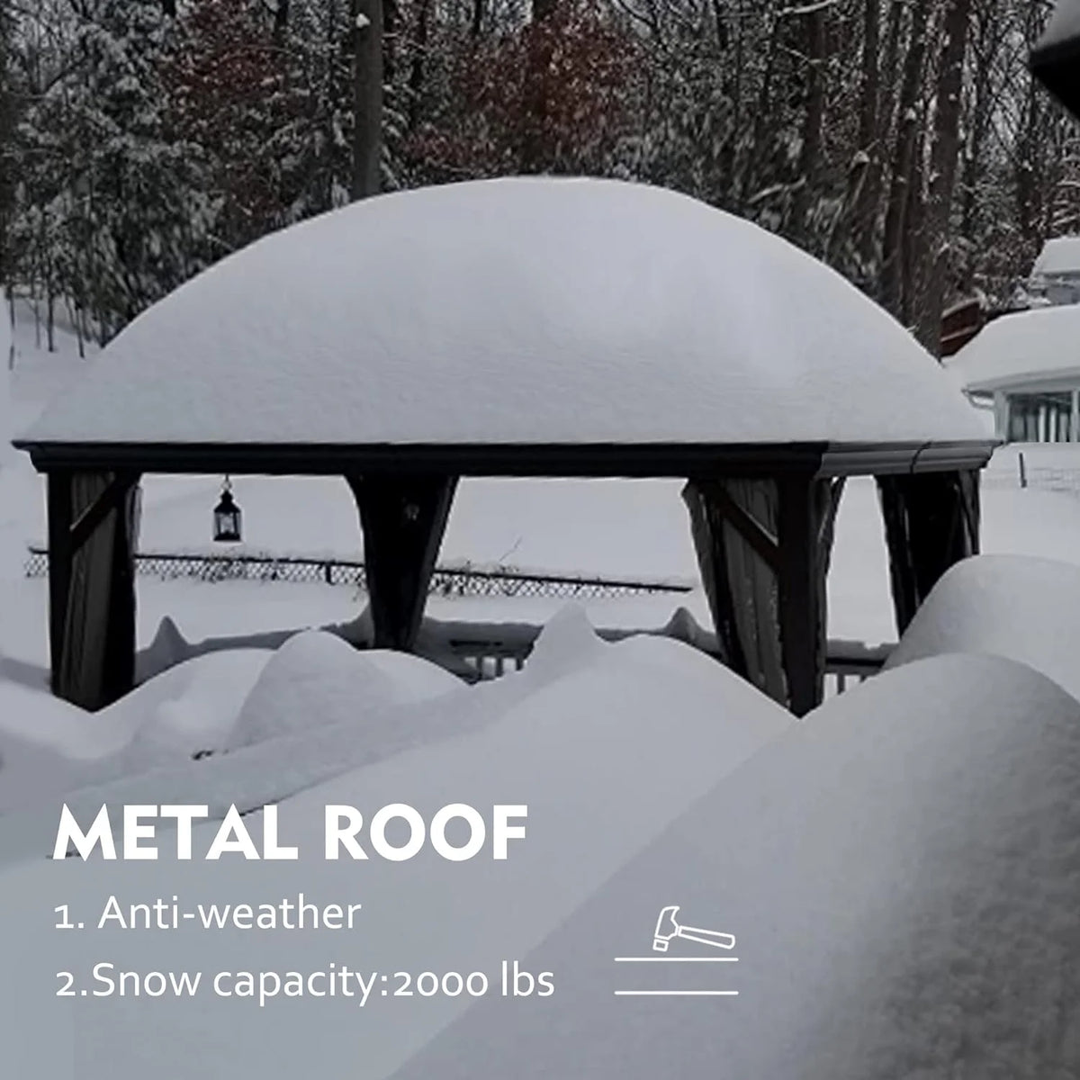 10ft x 12ft Grey Aluminum Gazebo I3011