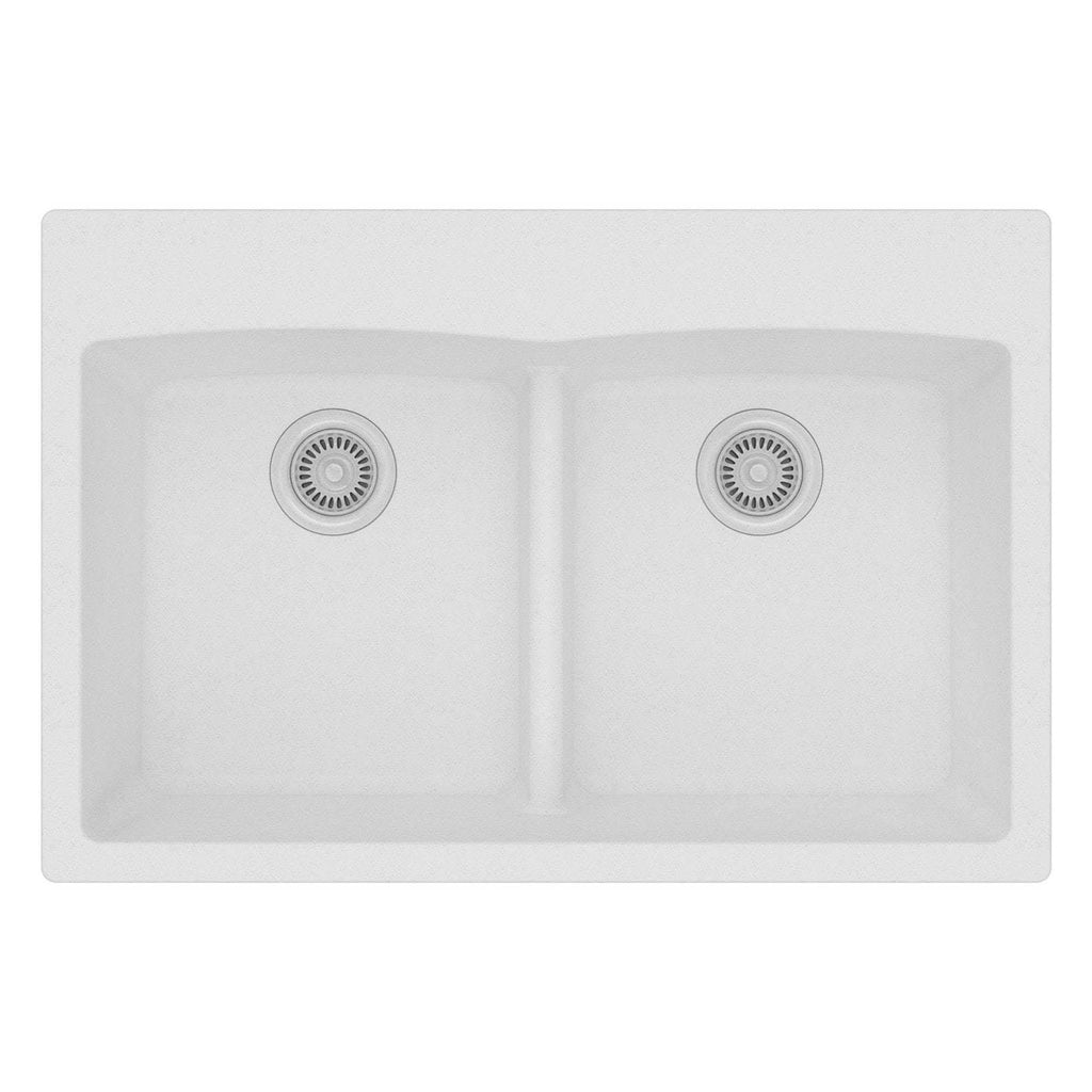White Double Equal Bowl Kitchen Sink Z93236