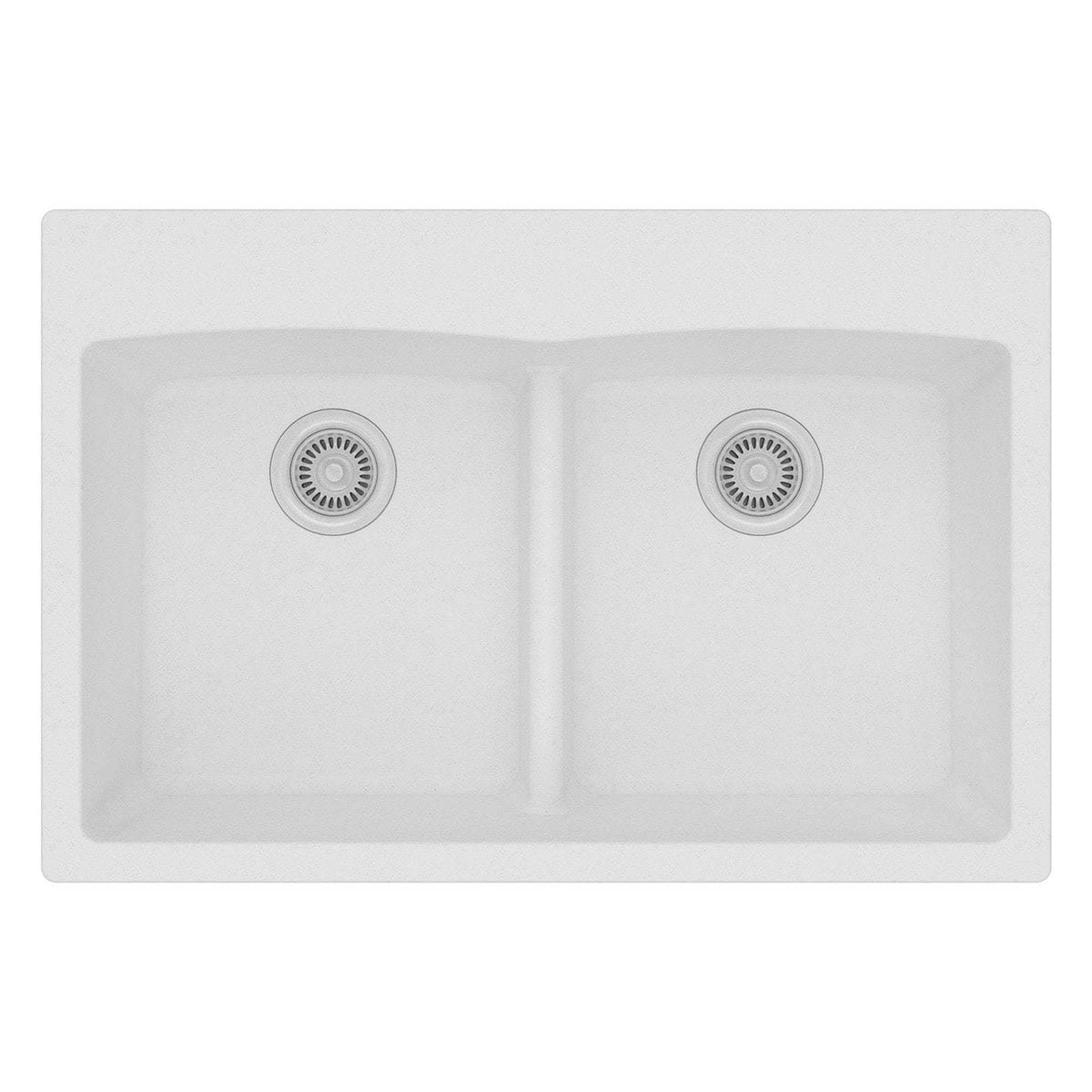 White Double Equal Bowl Kitchen Sink Z93236