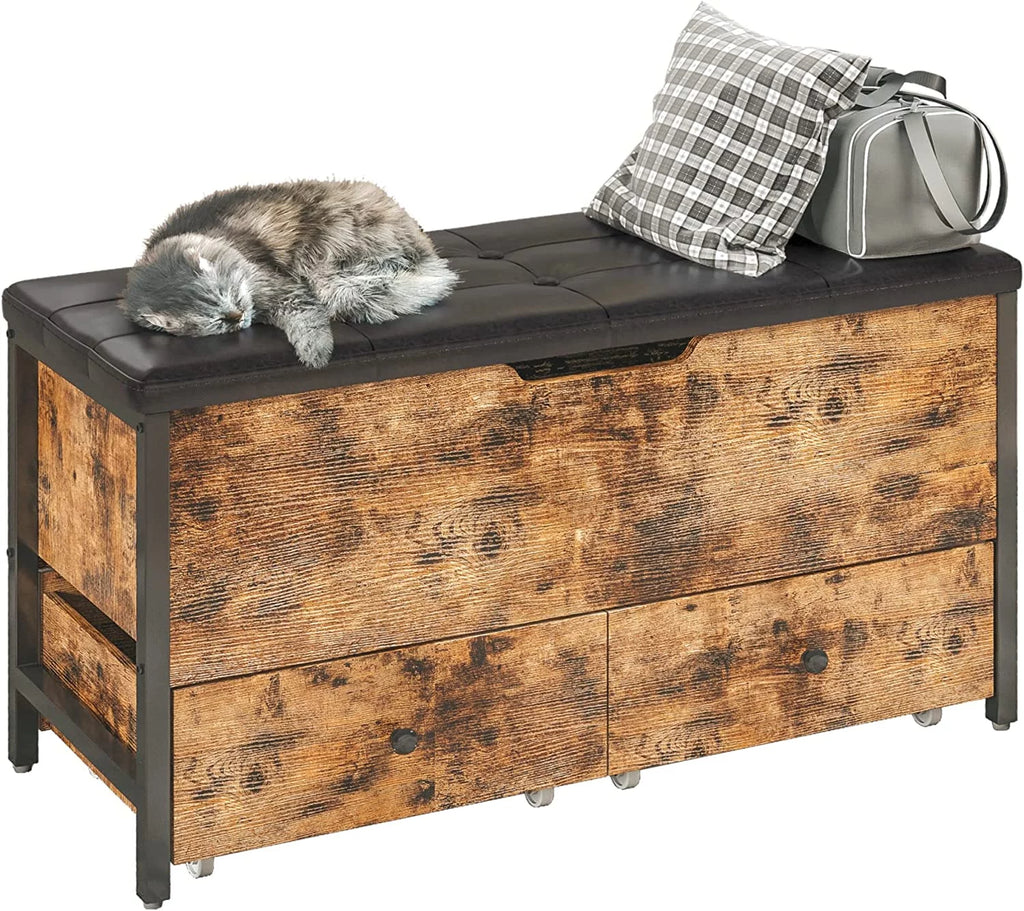 Vintage Brown and Black Ottoman Bench P517764