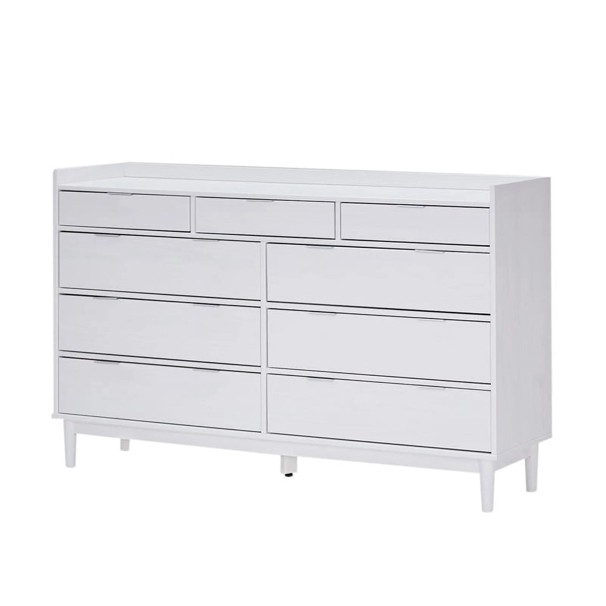 White 9 Drawer Solid Wood Dresser T8240
