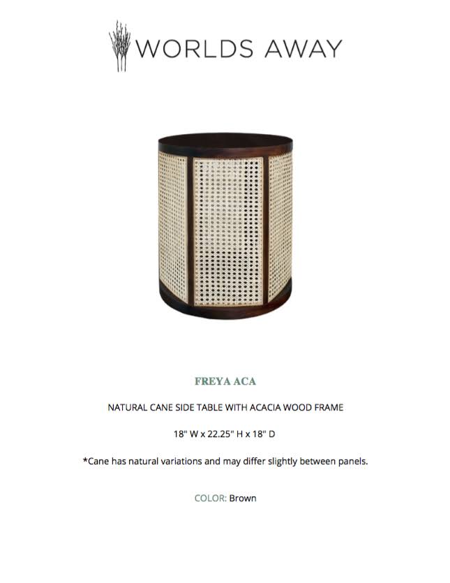 Acacia Wood Cane Side Table K83656