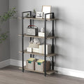 4-Tier Metal Frame Bookcase with Wood Shelves J176