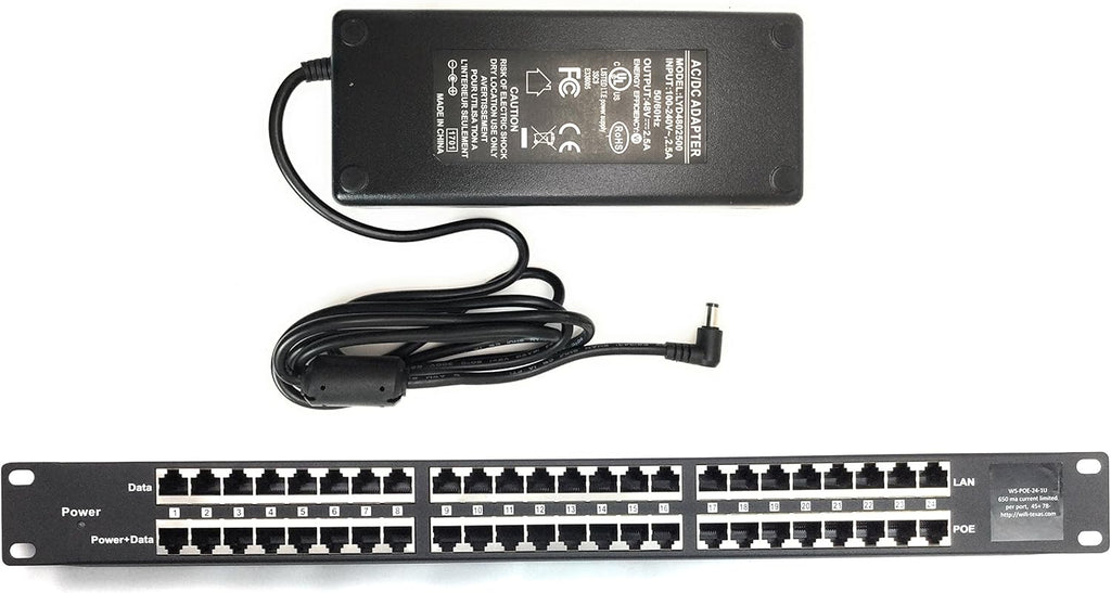 24 Port Passive PoE Injector with 48V 120W Power Supply H8296
