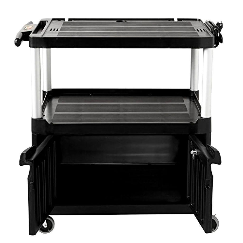 MediaMaster Three-Shelf AV Cart with Cabinet B643986
