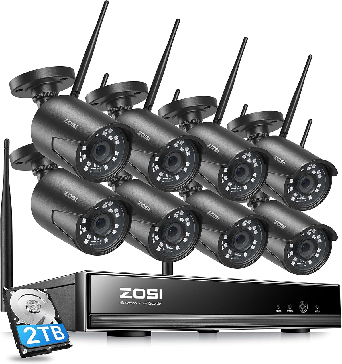 1080P 8 Channel Security Camera System with 8 Dome Cameras R9910