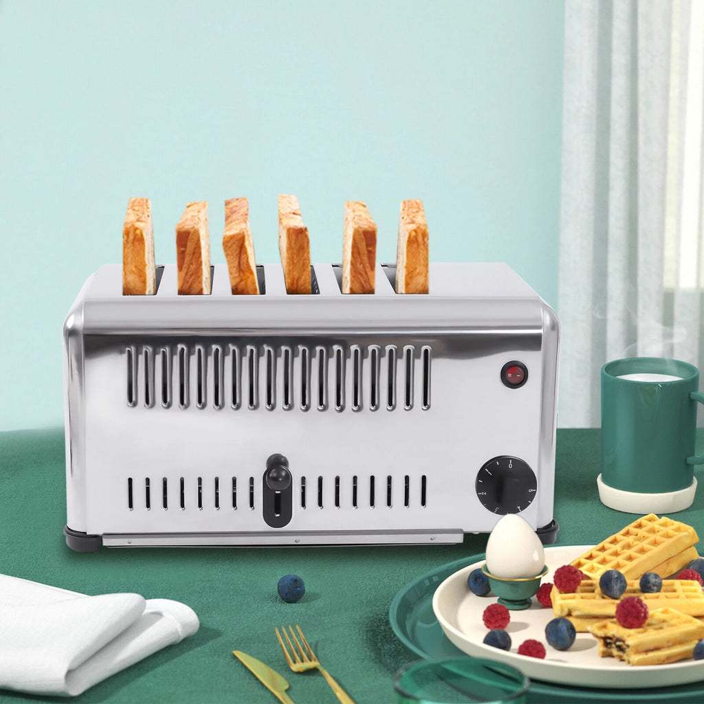 6 Slices Timing Electric Pop-Up Stainless Steel Toaster F117