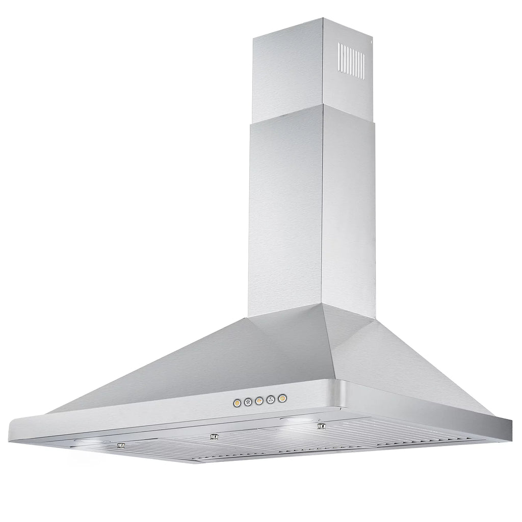 2 Piece Dual Fuel Range and Wall Mount Range Hood Kitchen Appliance Package O7521