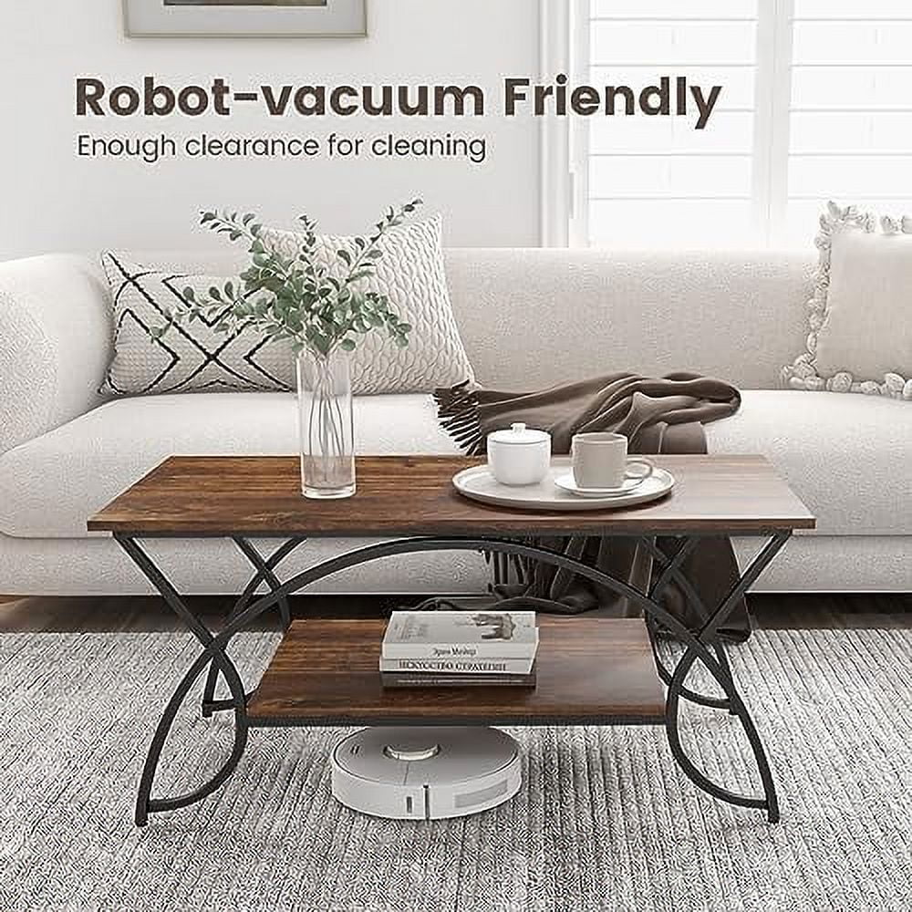 2-Tier Faux Marble Coffee Table Q56435