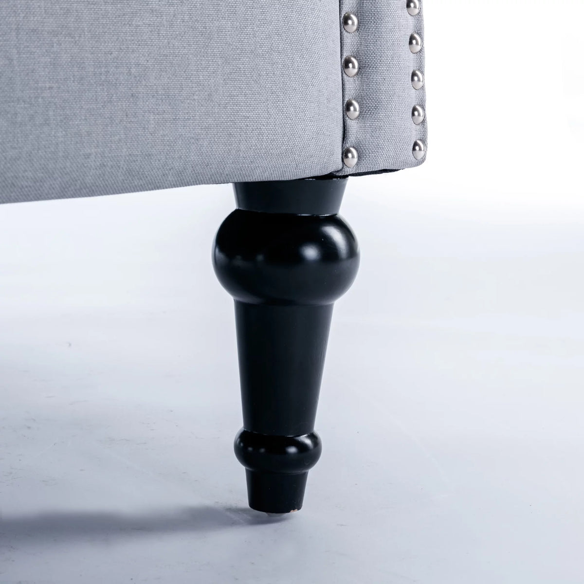 Light Gray Linen Fabric Accent Chair with Button Tufted Back J767