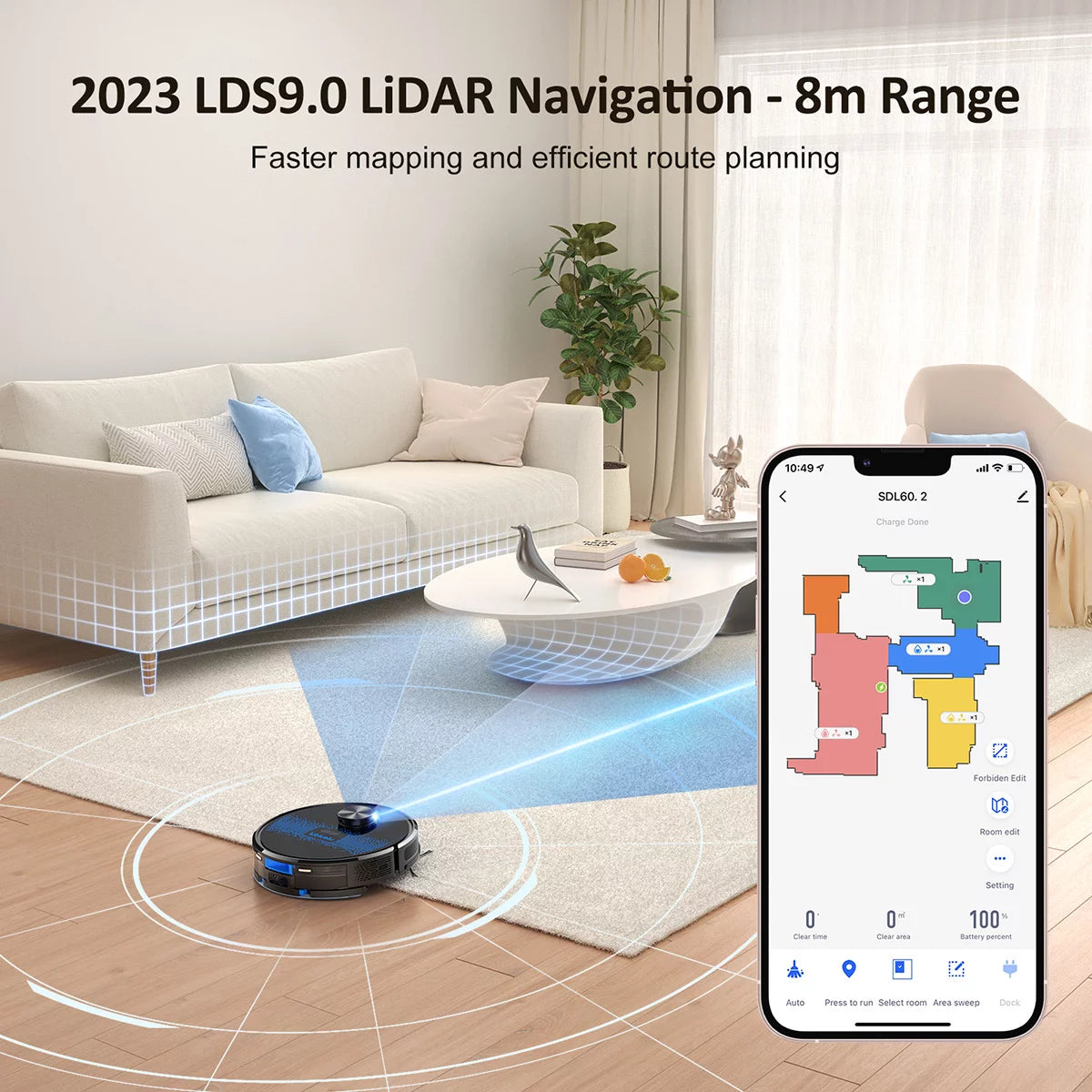Robot Vacuum and Mop with 3000Pa Suction C3820