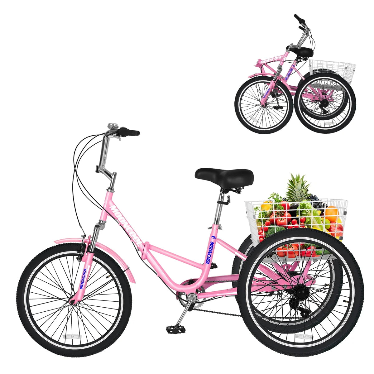 7 Speed 24 Inch Folding Adult Tricycle M522