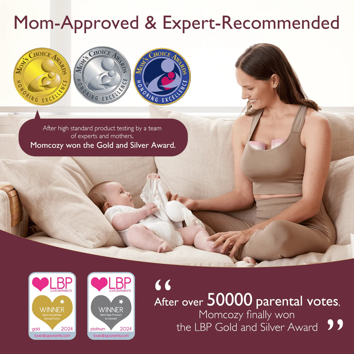 Hands Free Wearable Electric Breast Pump 24mm 2 Pack I7727
