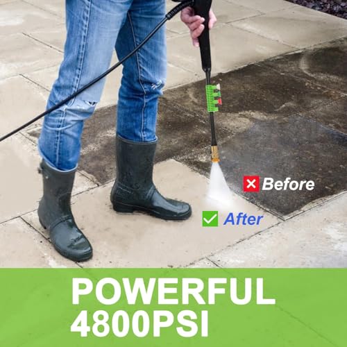 4800 PSI 4.0 GPM Electric Pressure Washer with 33ft Hose, 4 Nozzle and Foam Cannon, Blue G4976
