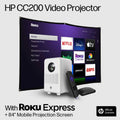 FHD LCD LED Projector with Streaming Player and 84 Projection Screen W86937
