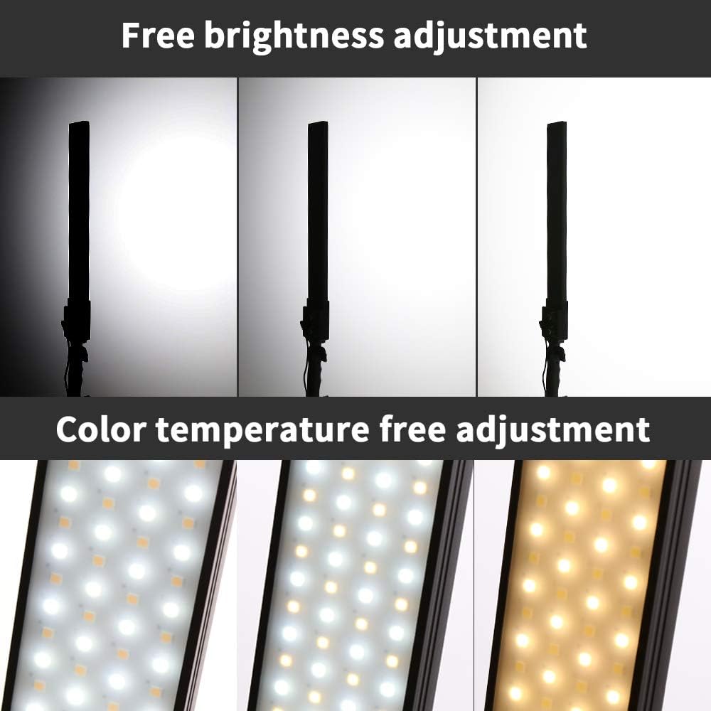 2 Packs Dimmable Bi-Color LED Video Light with Tripod Stand Bag 376 LED Beads 3200-5500K CRI 96+ Q54171