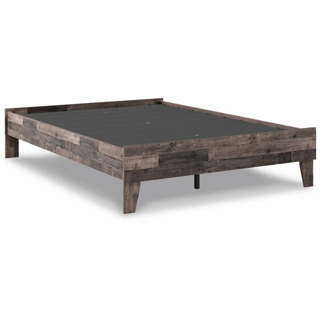 Full Platform Bed Farmhouse Butcher Block Brown U2460