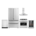36 Dual Fuel Range, Wall Mount Range Hood, Dishwasher, Refrigerator with Ice Maker and Wine Cooler V9254