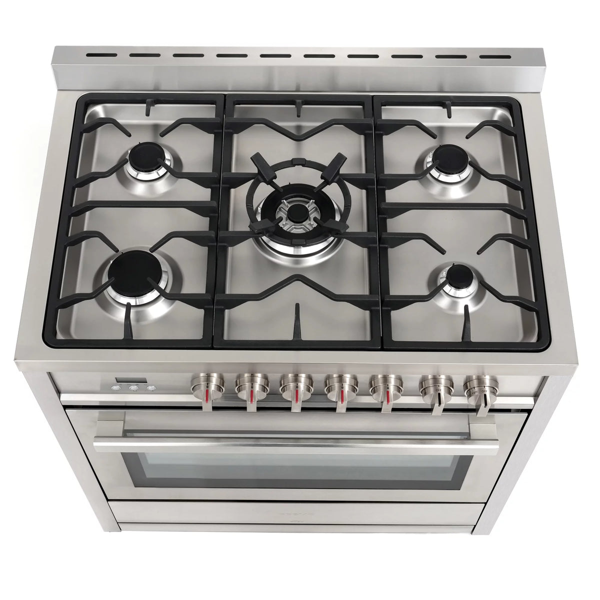 2 Piece Dual Fuel Range and Wall Mount Range Hood Kitchen Appliance Package O7521