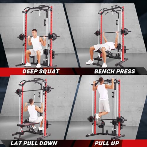 Smith Machine Squat Rack with LAT-Pull Down and Cable Crossover X729289