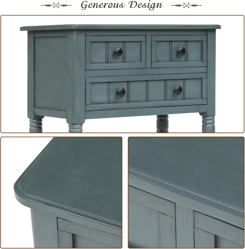 Slim Console Table with Three Drawers and Bottom Shelf K9820