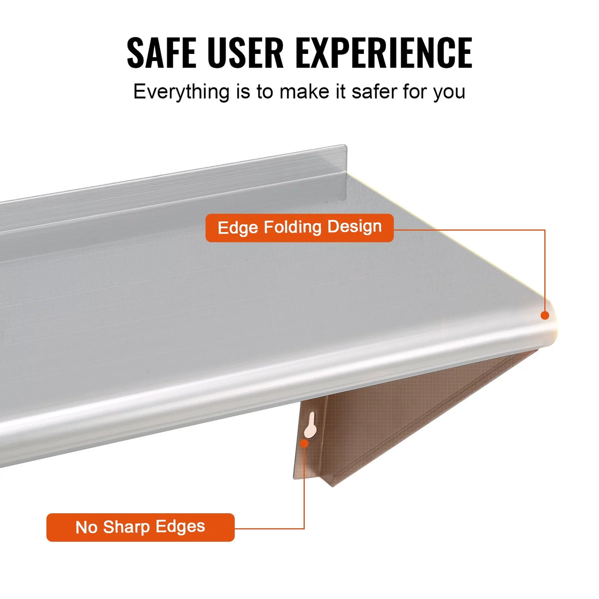 Stainless Steel 24" x 12" Wall Mounted Shelf Z475