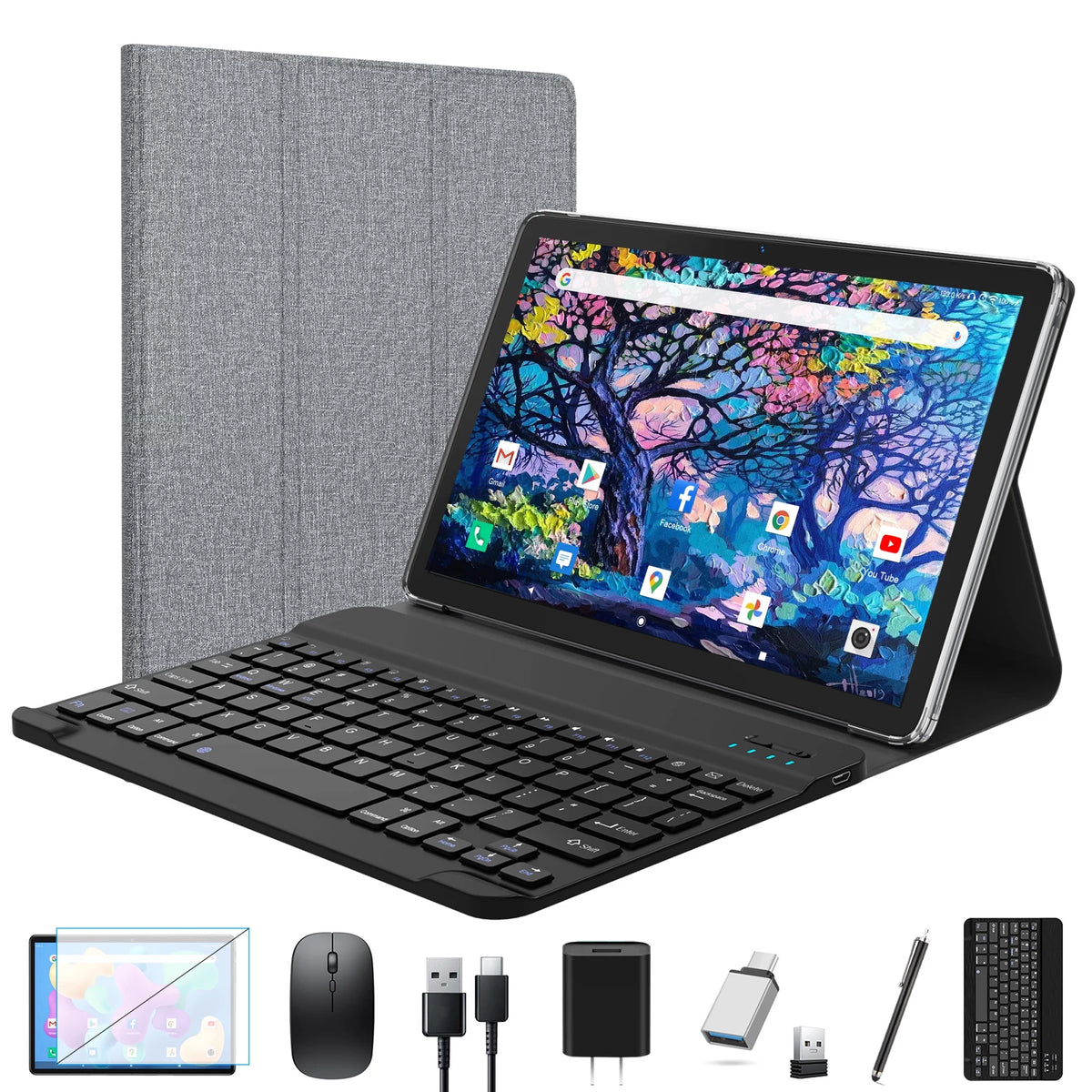 10.1 inch 128GB Android 12 Tablet with Keyboard K21596