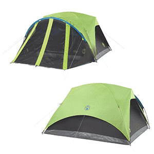 4-Person Dark Room Dome Camping Tent with Screen Room, Green C226