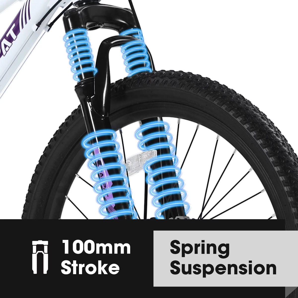 24 inch Mountain Bike with Dual Disc Brakes White S3735