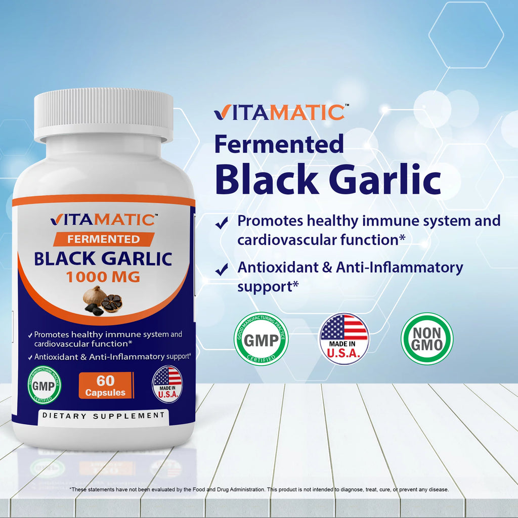 Black Garlic Extract 1000 mg 60 Capsules J99985