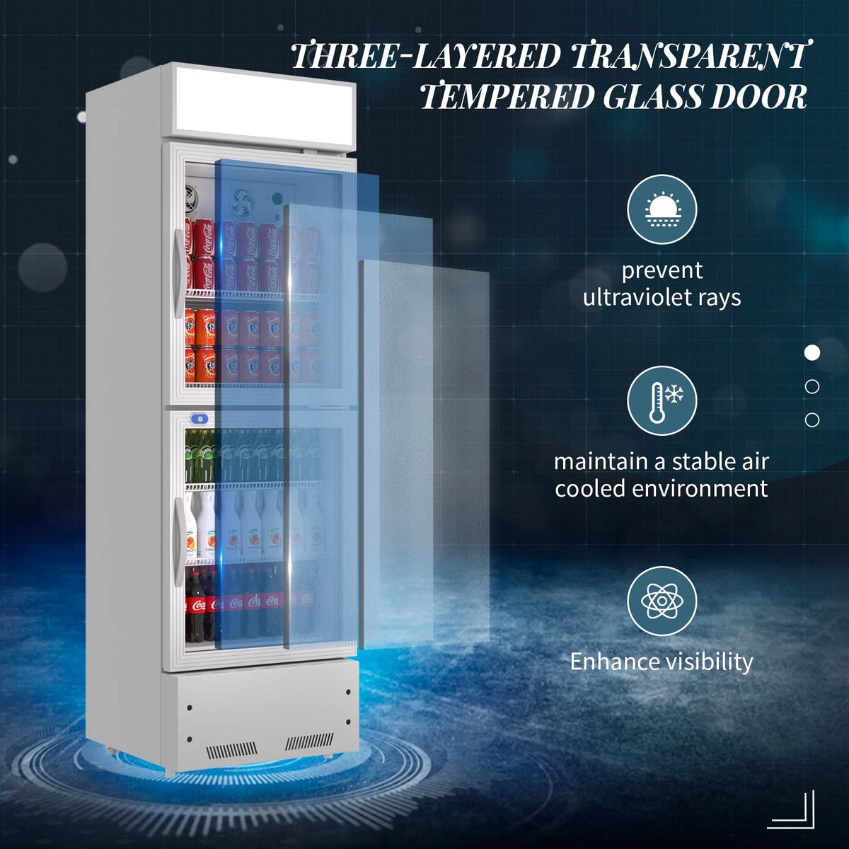 11 Cu.ft Double Glass Door Merchandiser Refrigerator U8000