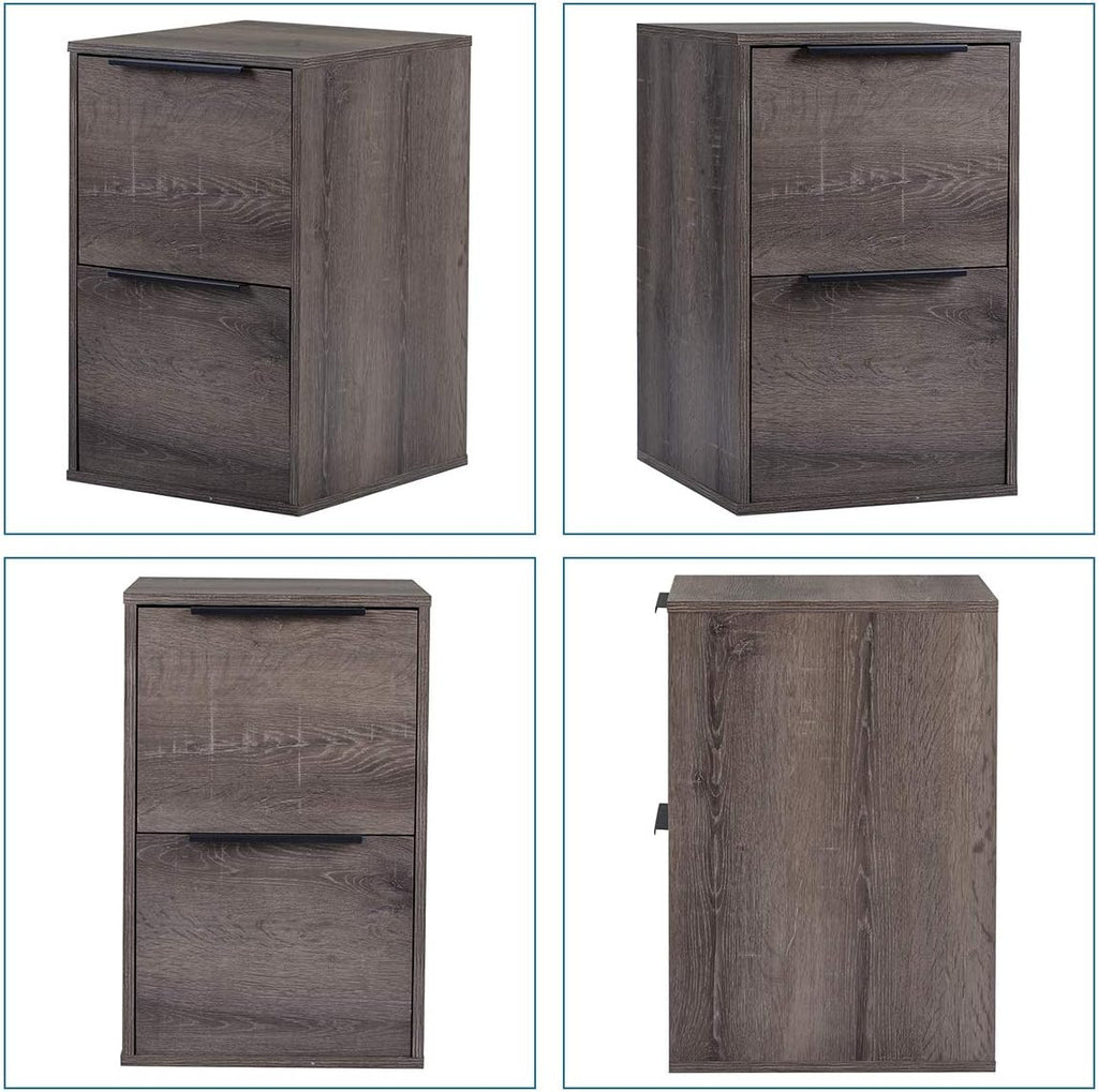2 Drawer Walnut File Cabinet E4848