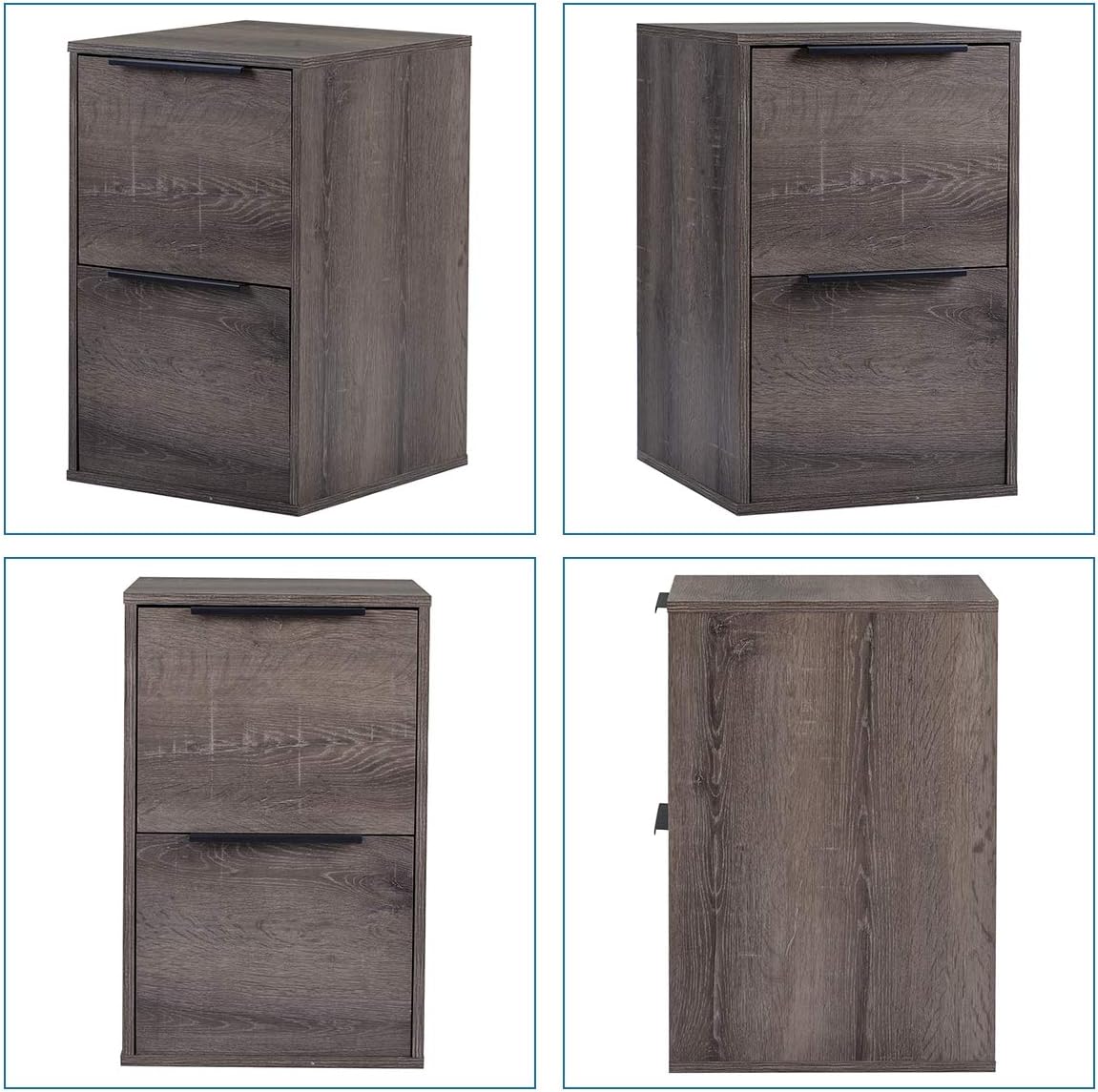2 Drawer Walnut File Cabinet E4848