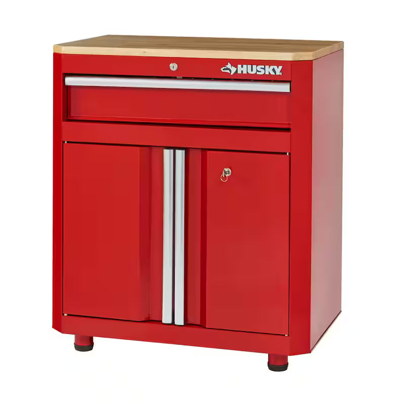24-Gauge Steel 1-Drawer 2-Door Garage Base Cabinet in Red T187