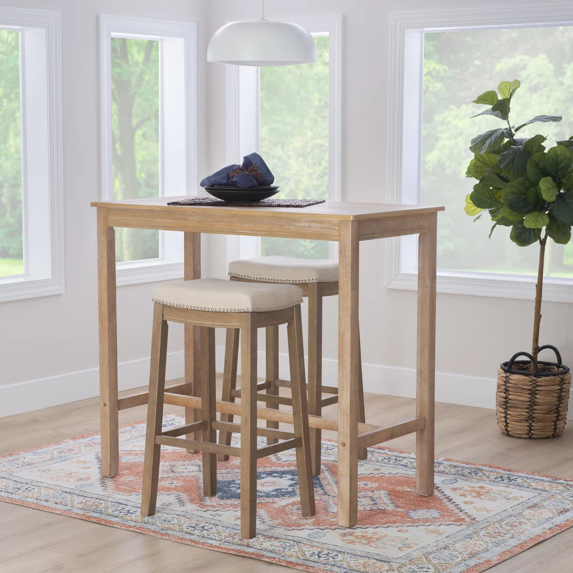 Distressed Brown Counter Height Pub Table S48996