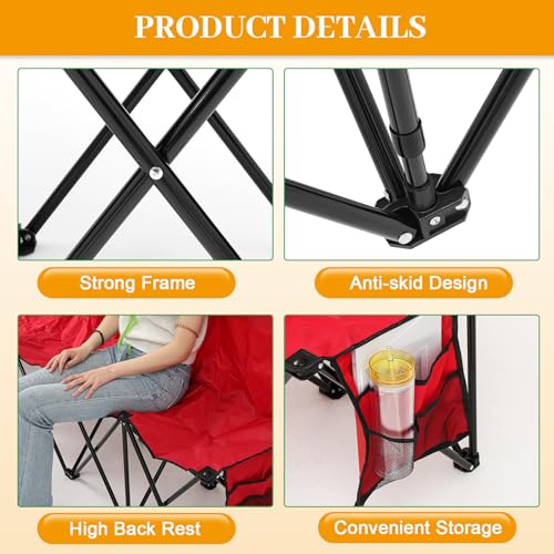 9 Seater Folding Soccer Bench Chair with Storage Bag E47967