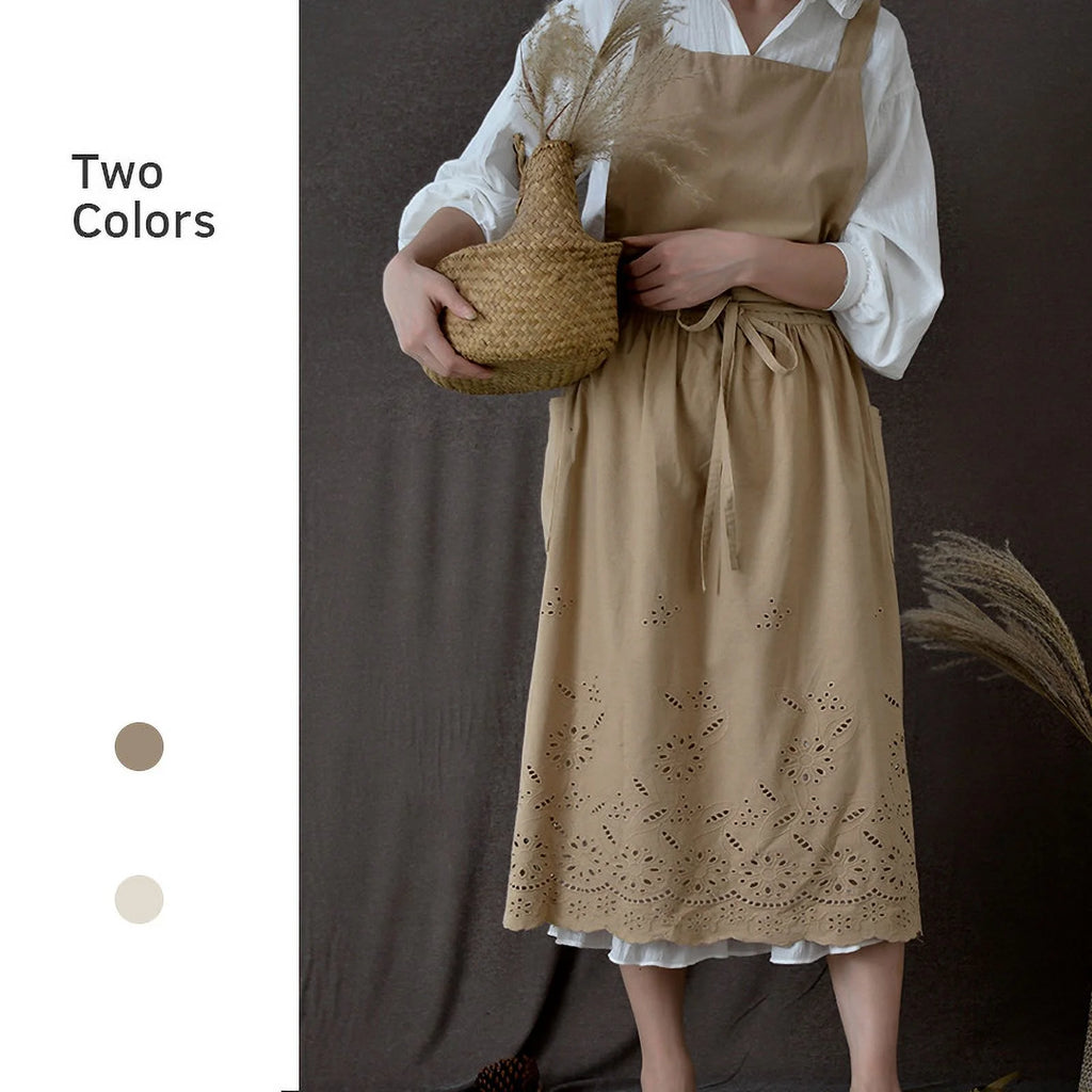 Cotton Linen Openwork Apron S430
