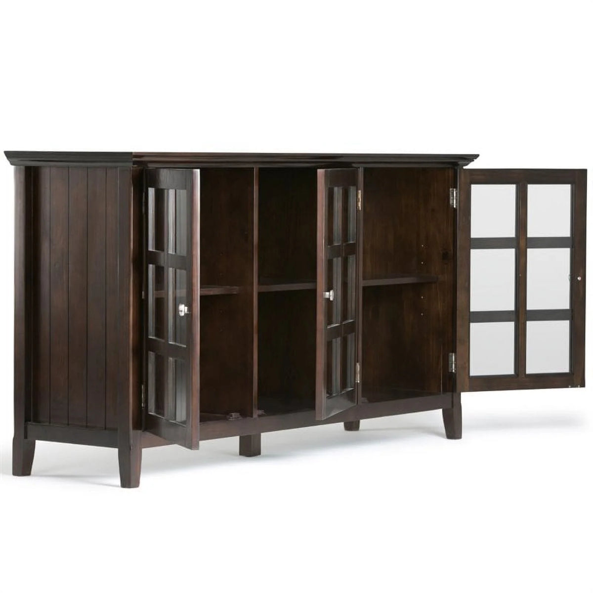 3 Doors Solid Wood Cabinet in Brunette Brown L6189