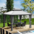 10ft x 12ft Grey Aluminum Gazebo I3011