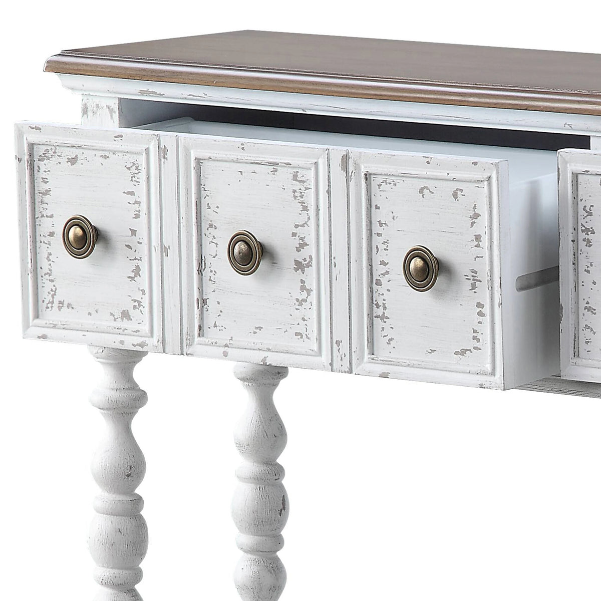 Dark Charcoal and Antique White Console Table K713